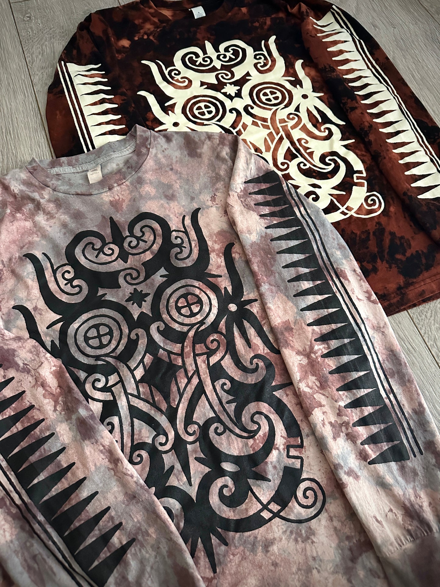Longsleeve - grey/brown dye and bleached black