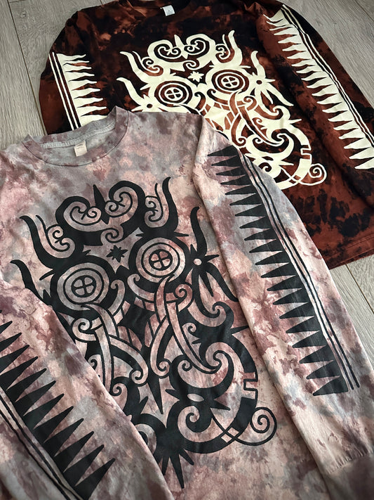 Longsleeve - grey/brown dye and bleached black