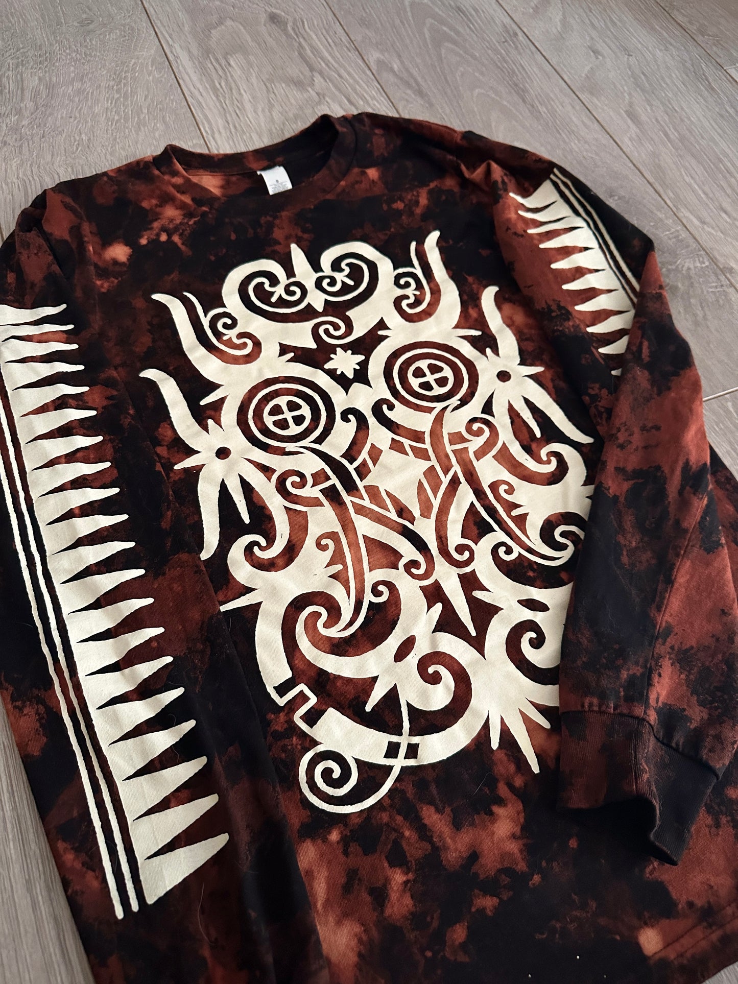 Longsleeve - grey/brown dye and bleached black