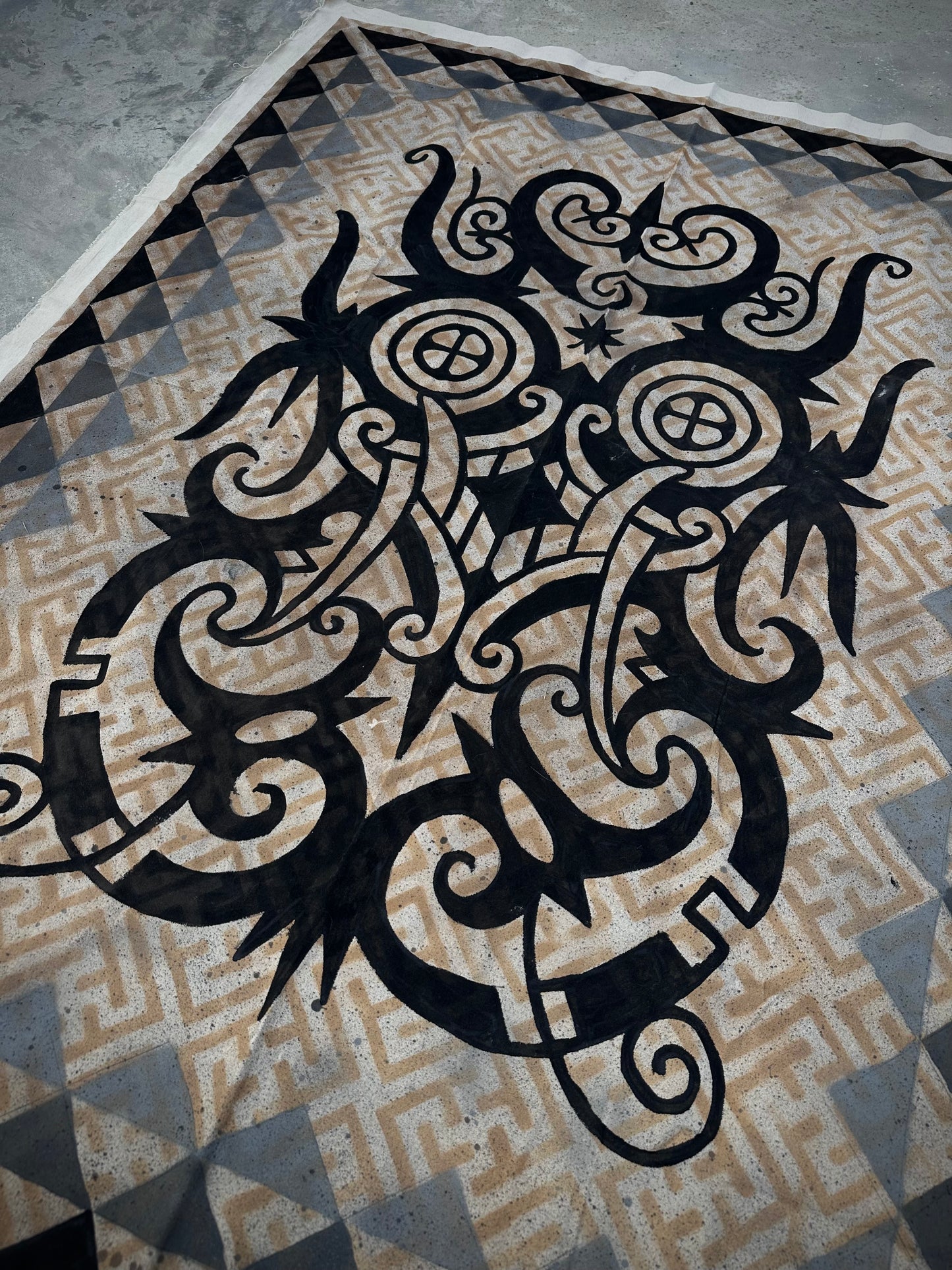 Original Borneo mask on canvas